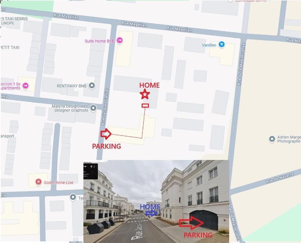 Le Cartier Appt F3, 7Mn Disneyland, Parking,Terrace Serris Eksteriør bilde